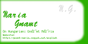 maria gnamt business card